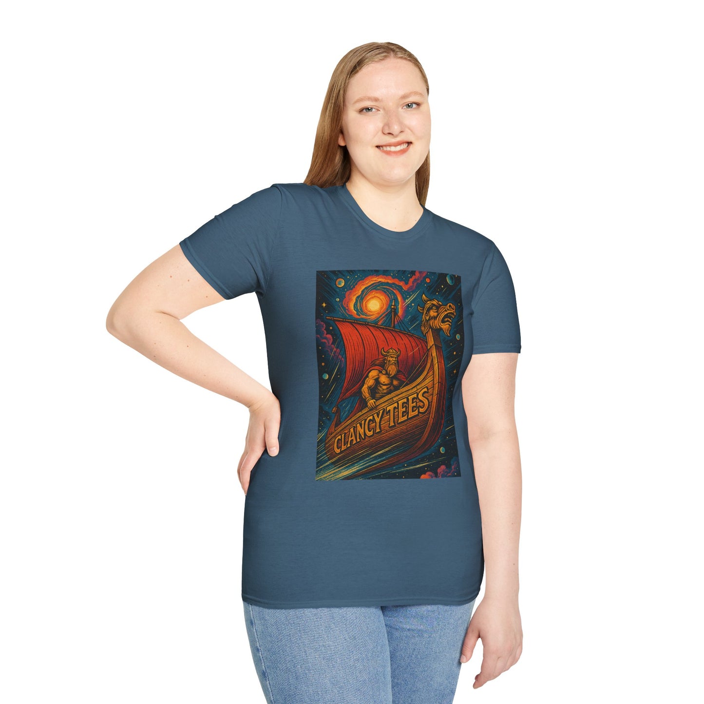 Viking Dragon Ship Shirt Norse Aesthetic Tee Mythology Graphic Gift for Fantasy Fans