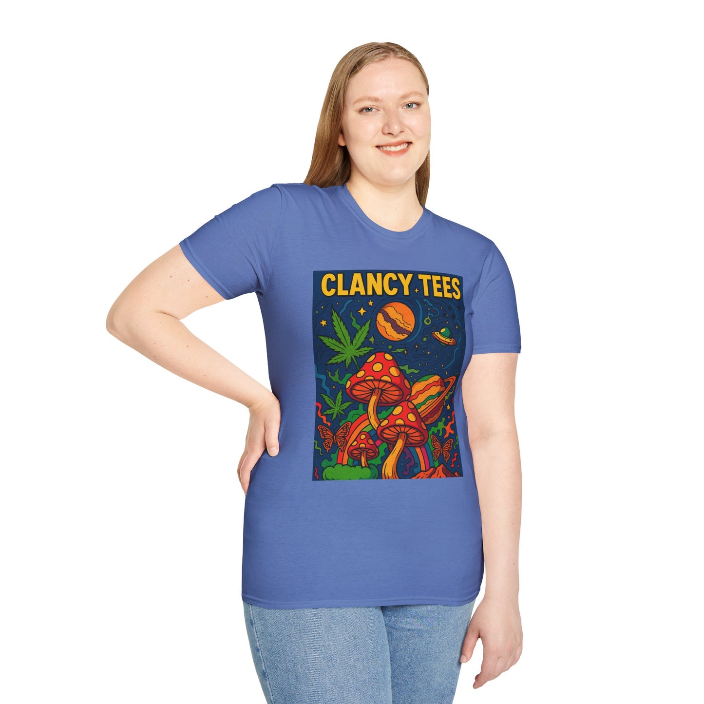 Psychedelic Mushroom T Shirt – Trippy Cosmic Graphic Tee, Stoner Festival Top, Gift for Psychedelic Art Lovers