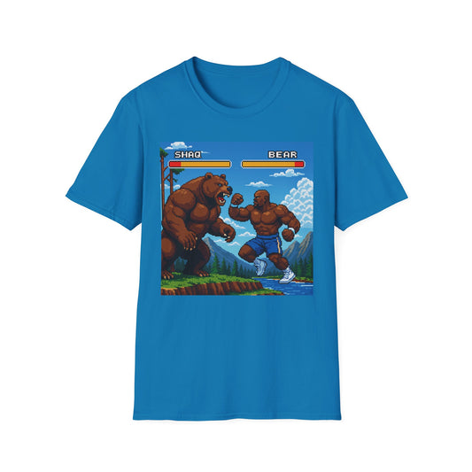 Shaq vs Bear Funny T-Shirt | Retro Arcade Fighter Tee | Gift for Gamers & 90s Kids | Weird Animal Combat Shirt