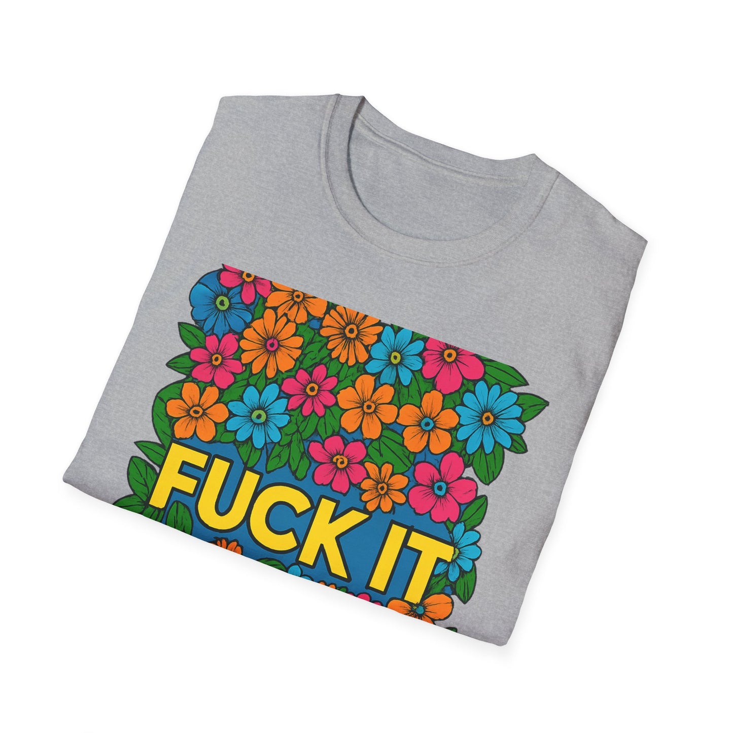 Colorful Floral Graphic T-Shirt, Casual Wear, Gift for Friends, Relaxed Style, Summer Outfit, Fun Statement Tee