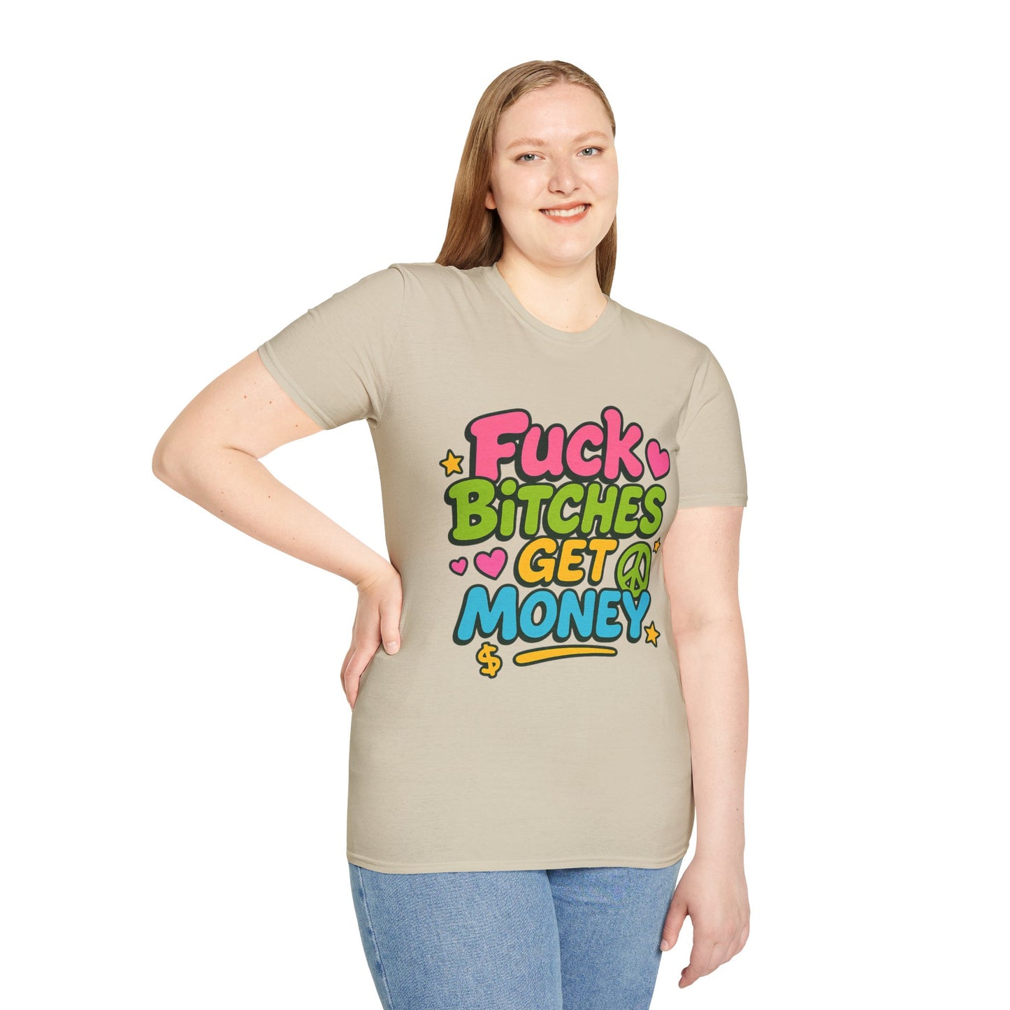 Fuck Bitches Get Money Shirt Funny Bold Graphic Tee Gift for Hustlers Savage Statement T-Shirt for Rebels Trolls Unfiltered Meme Culture Fans
