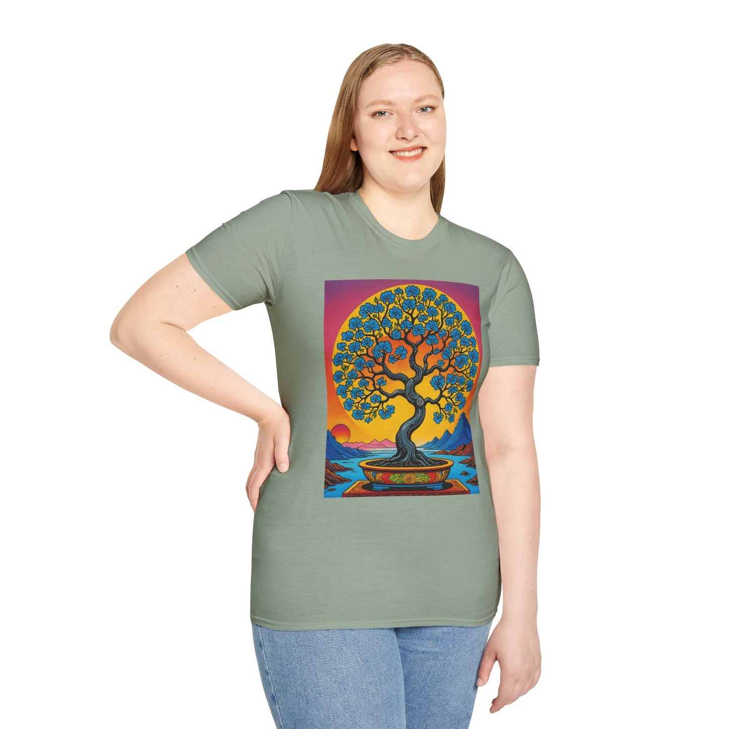 Spiritual Tree Graphic T-Shirt | Unisex Softstyle Tee | Nature Lover Gift | Bohemian Apparel | Yoga Shirt | Eco-Friendly Clothing | Art Tee