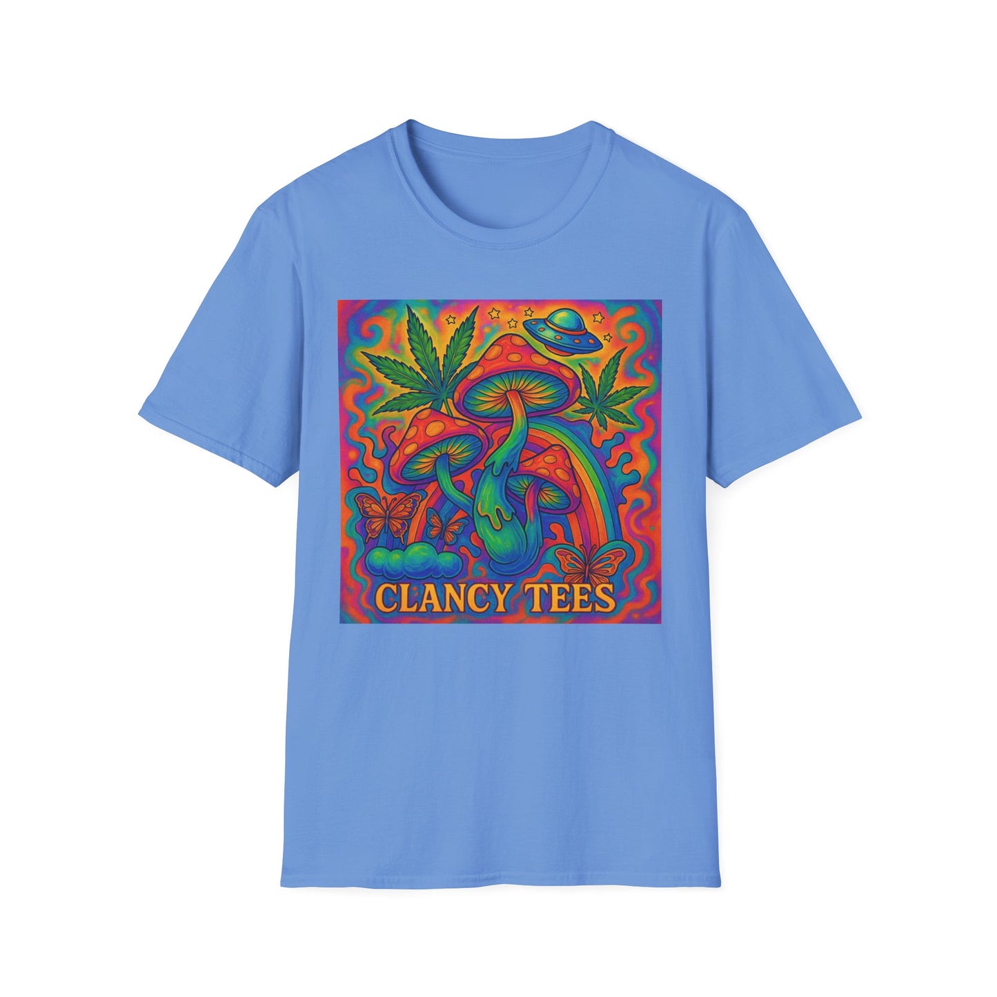 Colorful Psychedelic T-Shirt, Fun Graphic Tee for Music Festivals, Unique Gift for Friends, Retro Style Shirt, Unisex Softstyle Tee