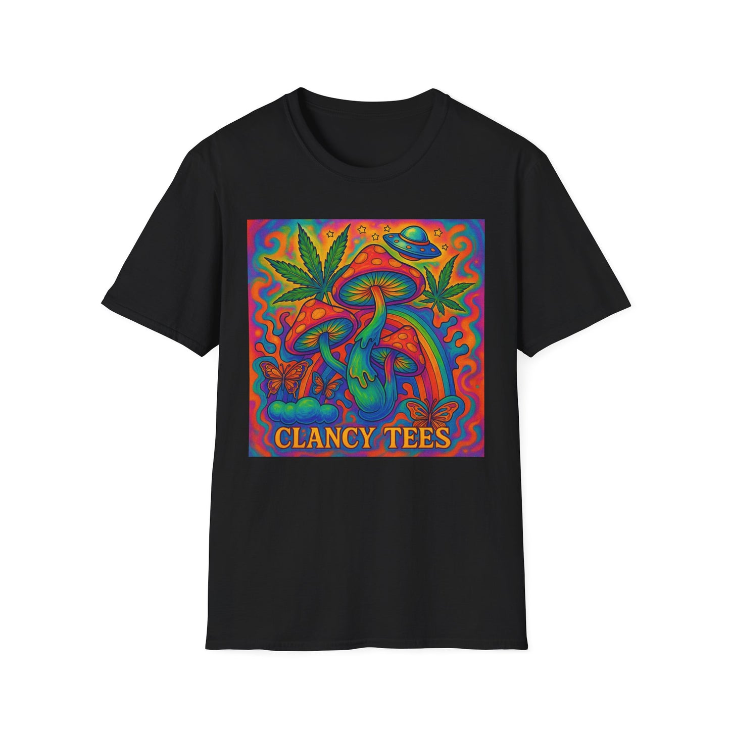 Colorful Psychedelic T-Shirt, Fun Graphic Tee for Music Festivals, Unique Gift for Friends, Retro Style Shirt, Unisex Softstyle Tee