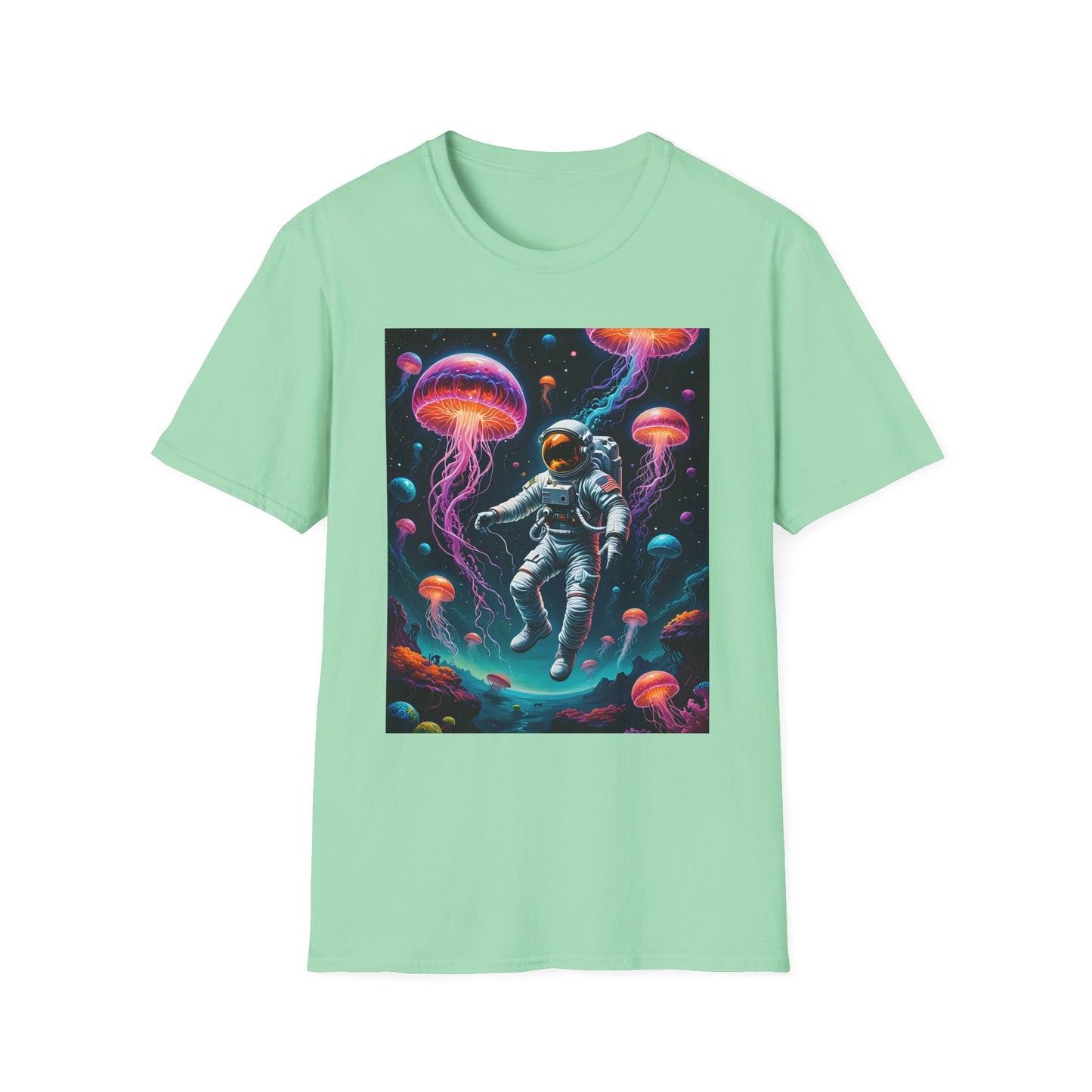 Cosmic Jellyfish T-Shirt, Astronaut Tee, Space Lover's Apparel, Unique Gift, Unisex Softstyle Shirt