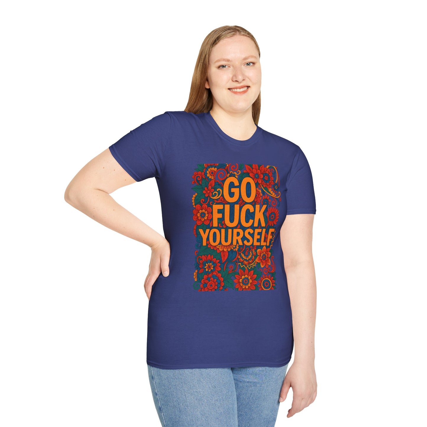Bold Floral Graphic Tee | Go Fuck Yourself Shirt, Casual Wear, Funny Gift, Unique T-Shirt, Self-Expression Apparel