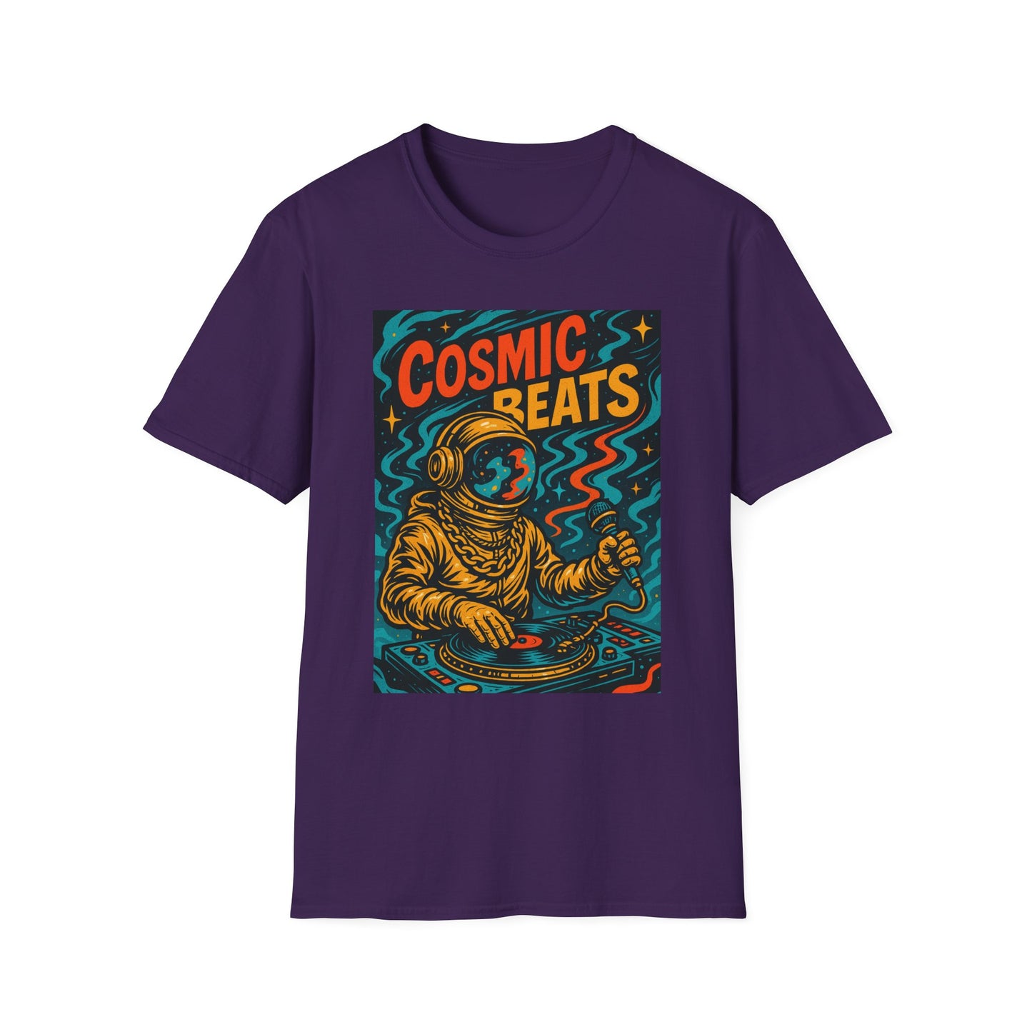Astronaut DJ Shirt Cosmic Beats Tee Space Music Graphic Gift for EDM Lovers