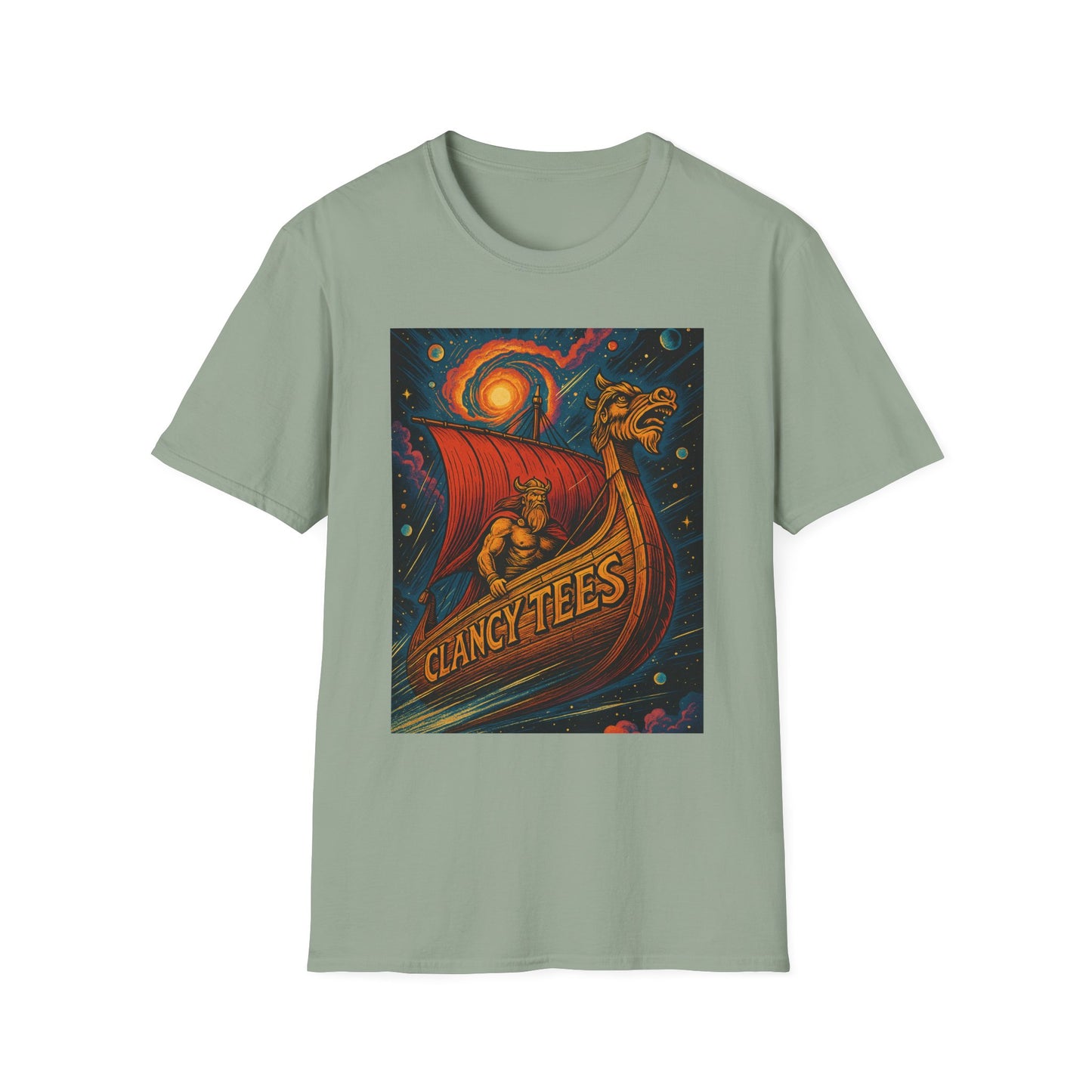 Viking Dragon Ship Shirt Norse Aesthetic Tee Mythology Graphic Gift for Fantasy Fans