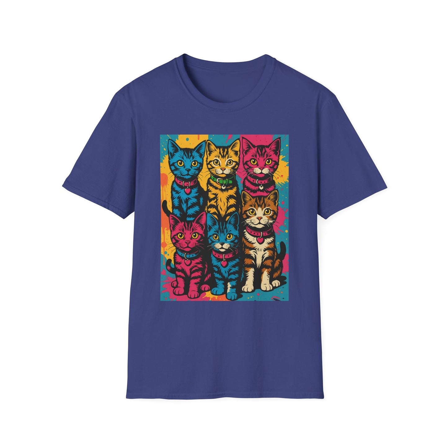 Rainbow Cats Art Shirt – Colorful Cat Lover Tee for Feline Fans – Funny Gift for Cat Moms, Pet Parents, Weird Cat People & Whimsical Animal Aesthetic