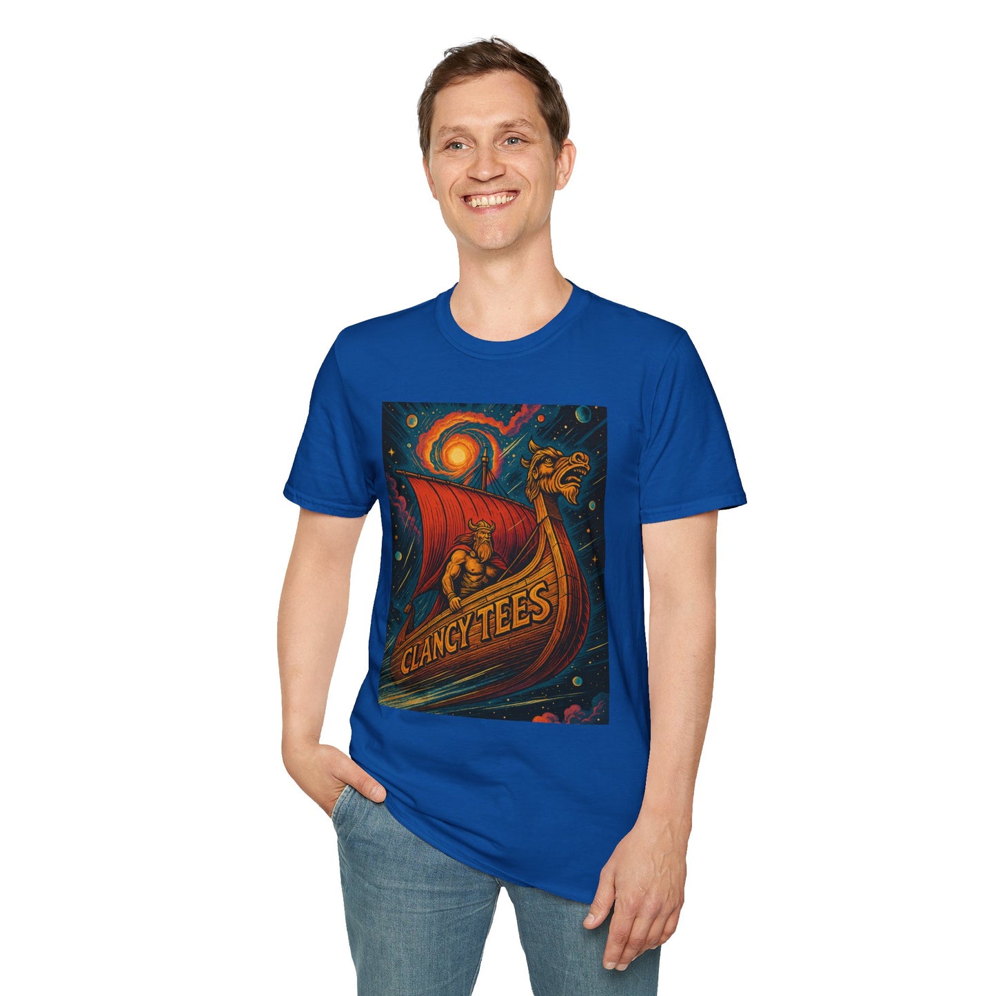 Viking Dragon Ship Shirt Norse Aesthetic Tee Mythology Graphic Gift for Fantasy Fans