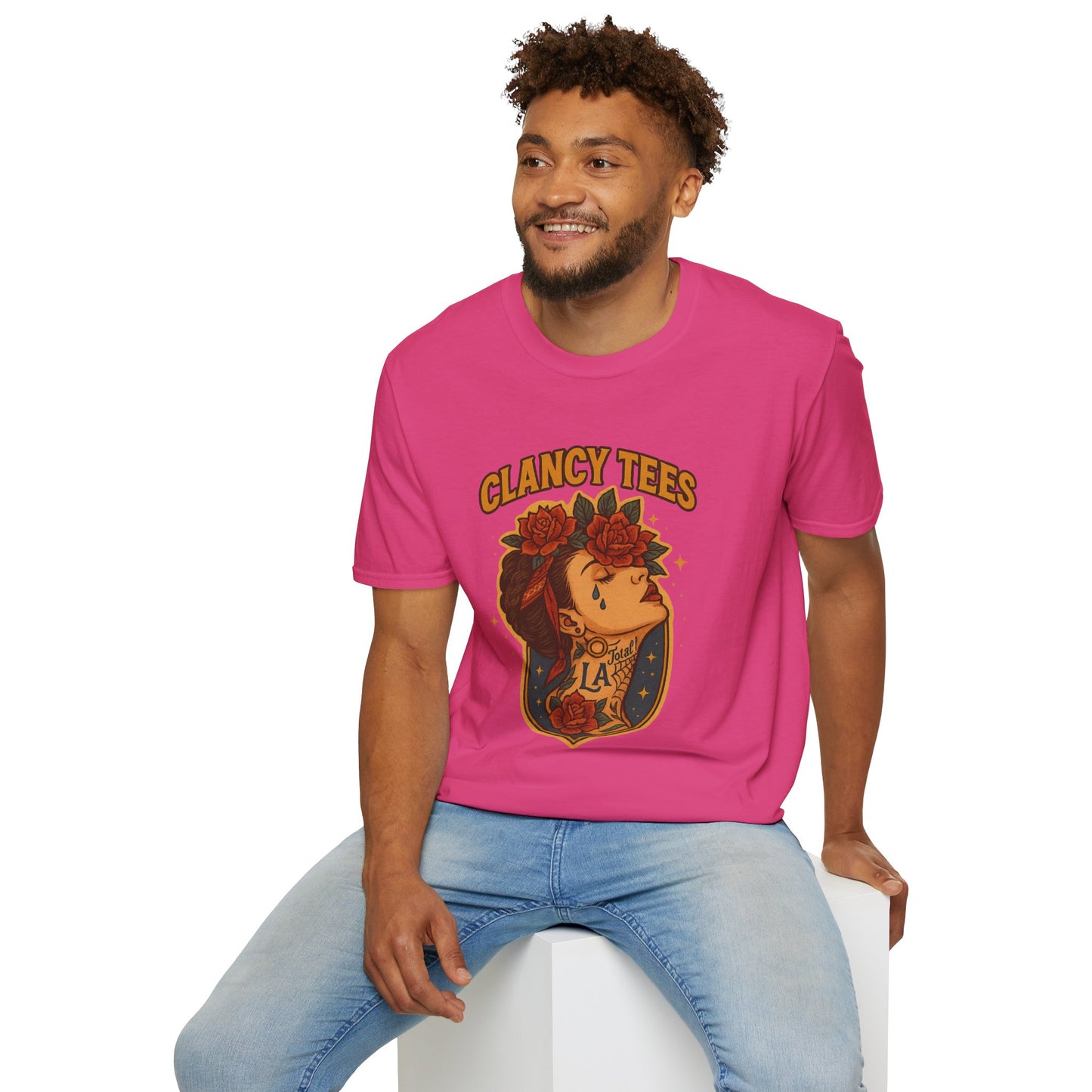 Unisex Tattoo Graphic Tee with Floral Design, Casual Everyday Wear, Gift for Friends, Fashionable Lounge Top, Cute Summer Shirt