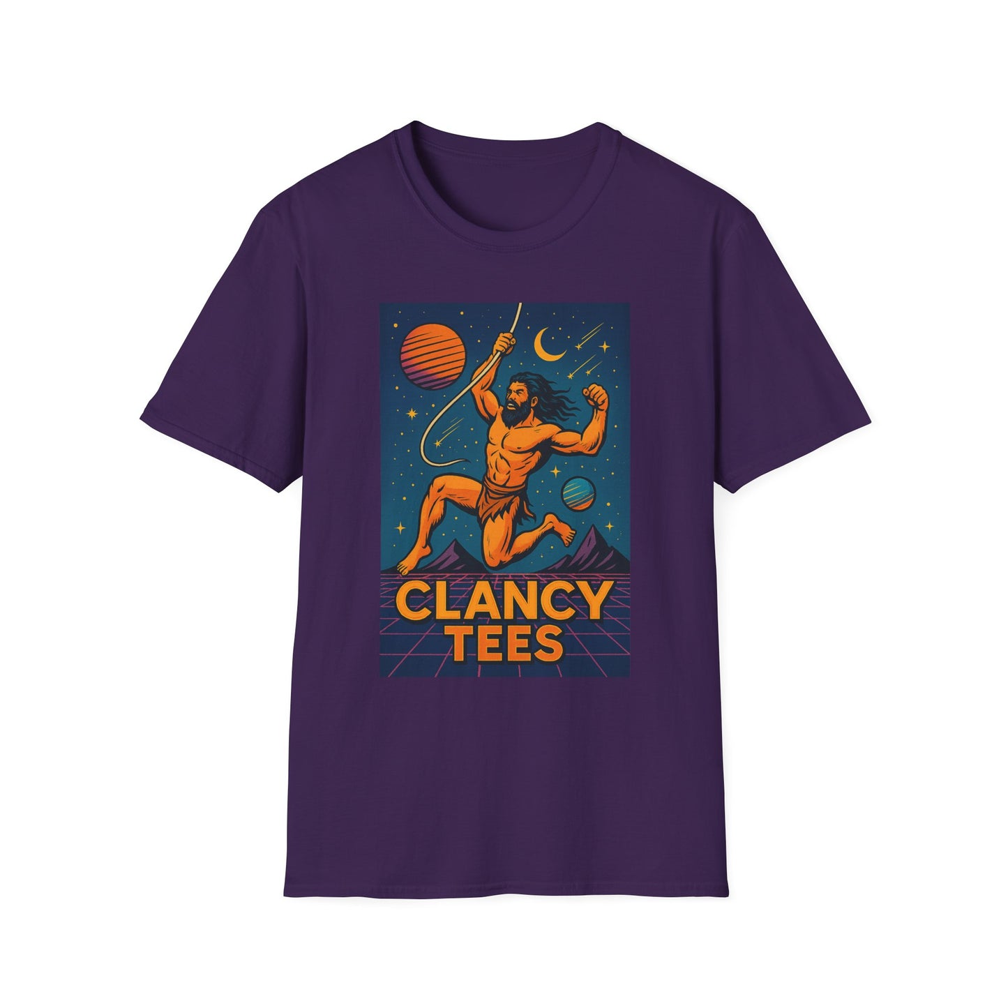 Retro Space Graphic Unisex Softstyle T-Shirt, Fun Casual Wear, Gift for Space Lovers, Cute Vintage Tee, Everyday Comfort Shirt