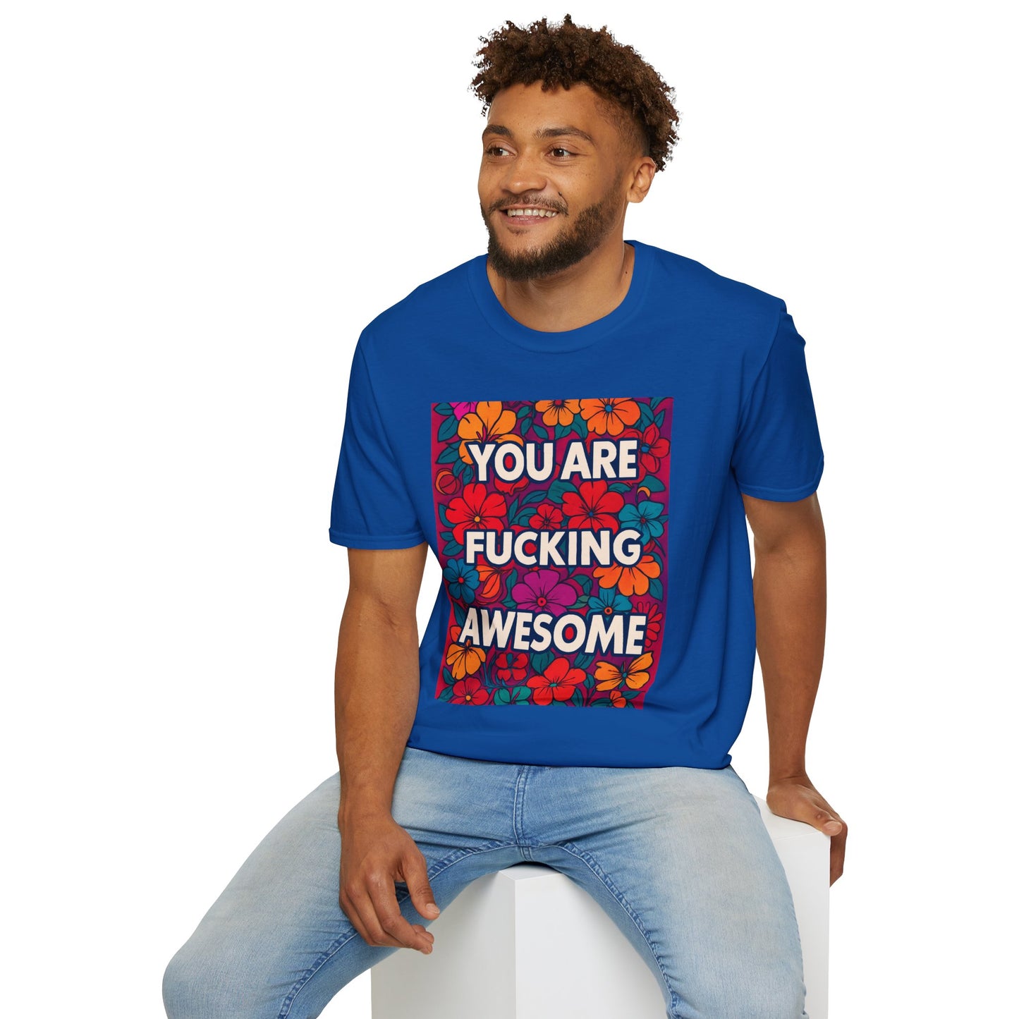 Colorful Inspirational Graphic T-Shirt, You Are Awesome Tee, Gift for Friends, Motivational Shirt, Casual Wear, Summer Vibes