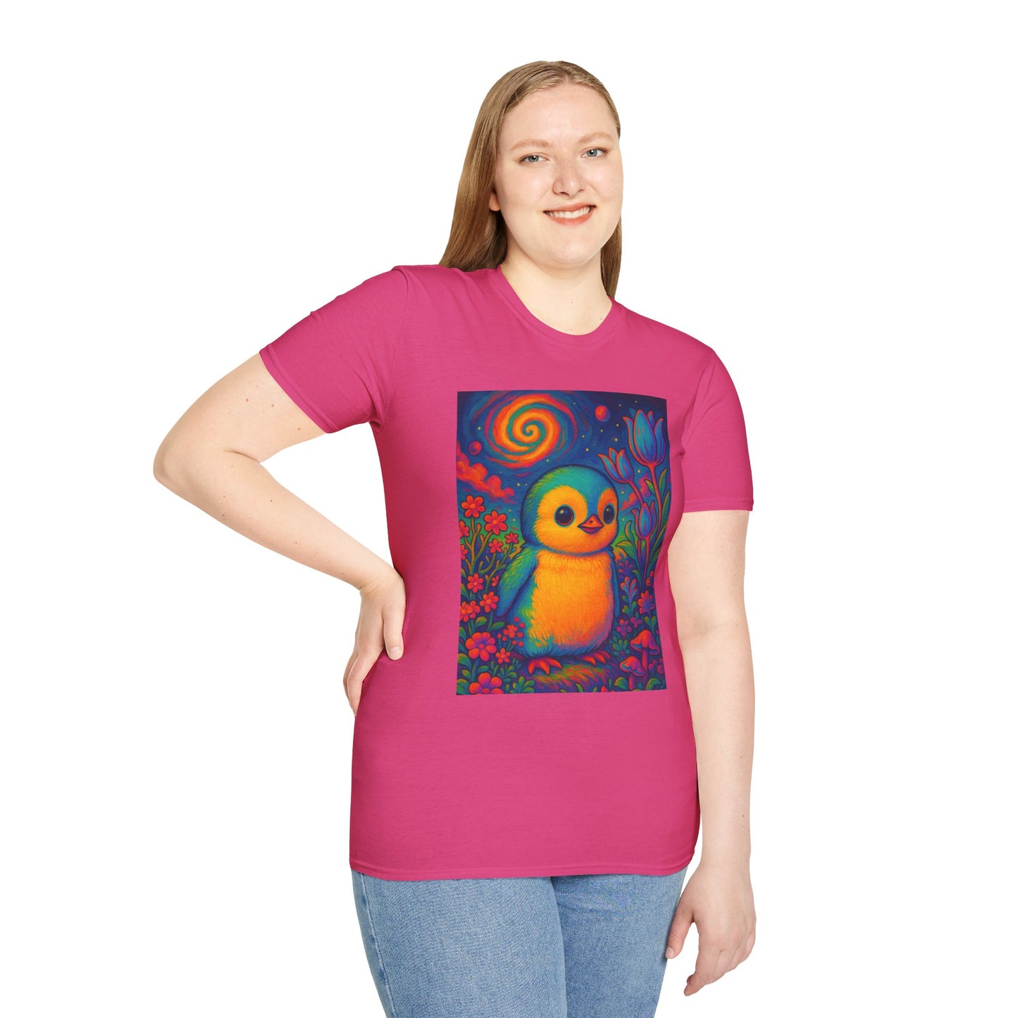 Psychedelic Baby Penguin T-Shirt – Trippy Cute Animal Tee – Gift for Penguin Lovers – Groovy Nature Shirt for Weirdos, Hippies, and Art Freaks