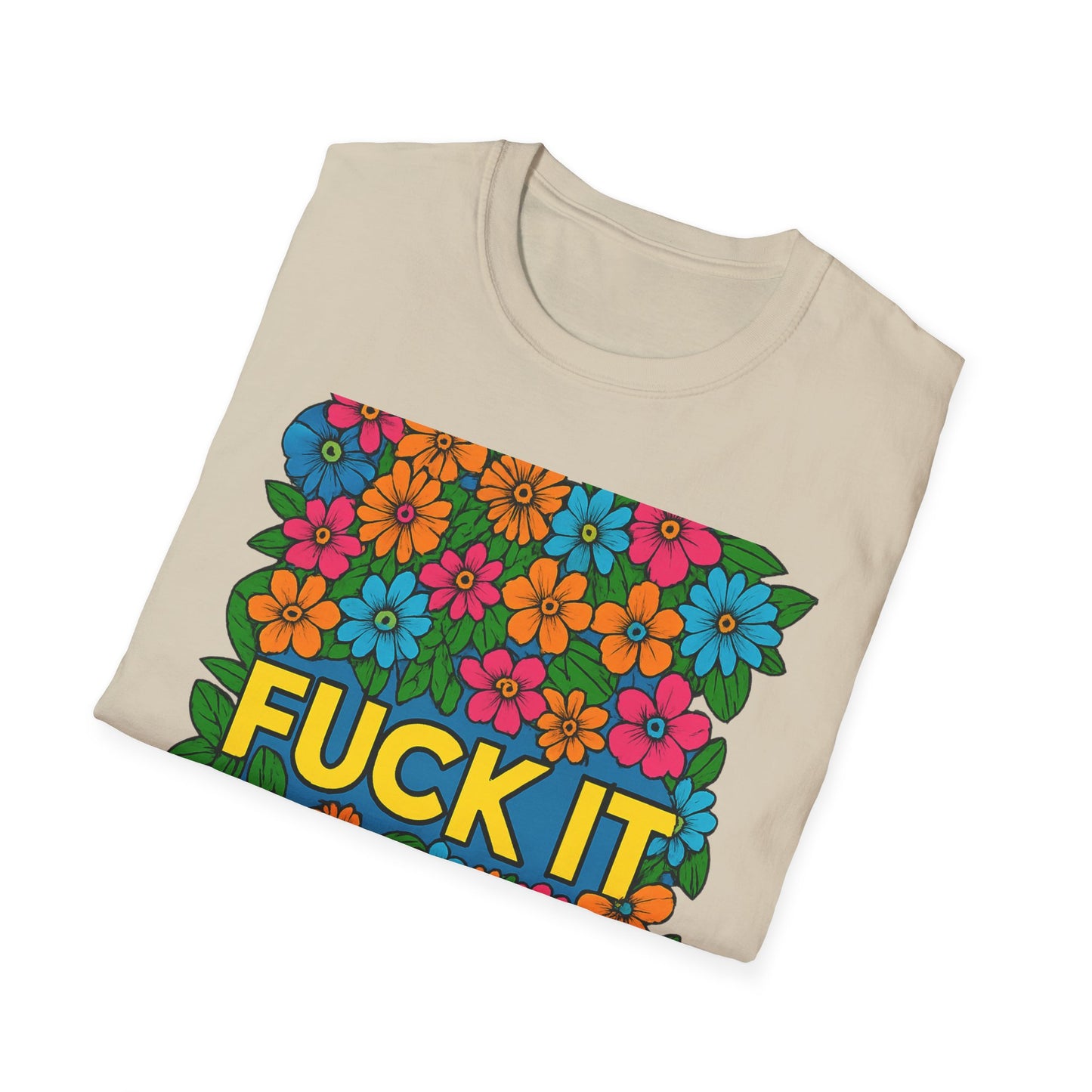 Colorful Floral Graphic T-Shirt, Casual Wear, Gift for Friends, Relaxed Style, Summer Outfit, Fun Statement Tee
