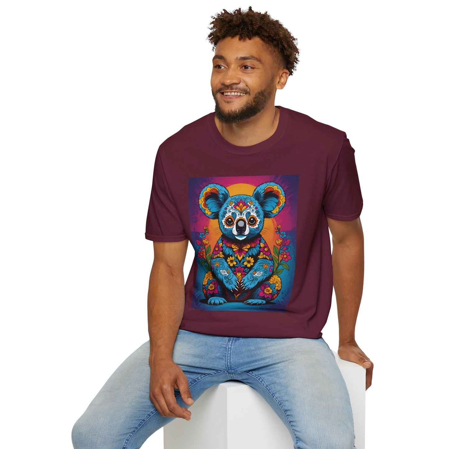 Psychedelic Koala T Shirt Trippy Animal Graphic Tee Colorful Festival Top Gift for Nature Lovers