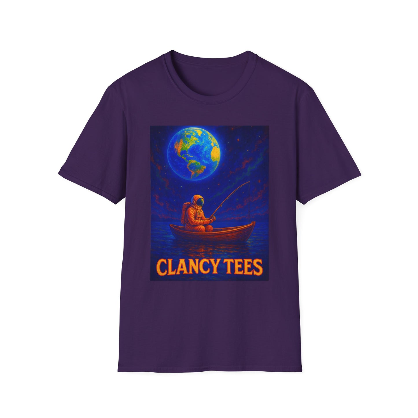 Space Fisherman Graphic T-Shirt, Chill Vibes Tee, Eco-Friendly Gift, Outdoor Enthusiast Apparel, Perfect for Holidays & Summer