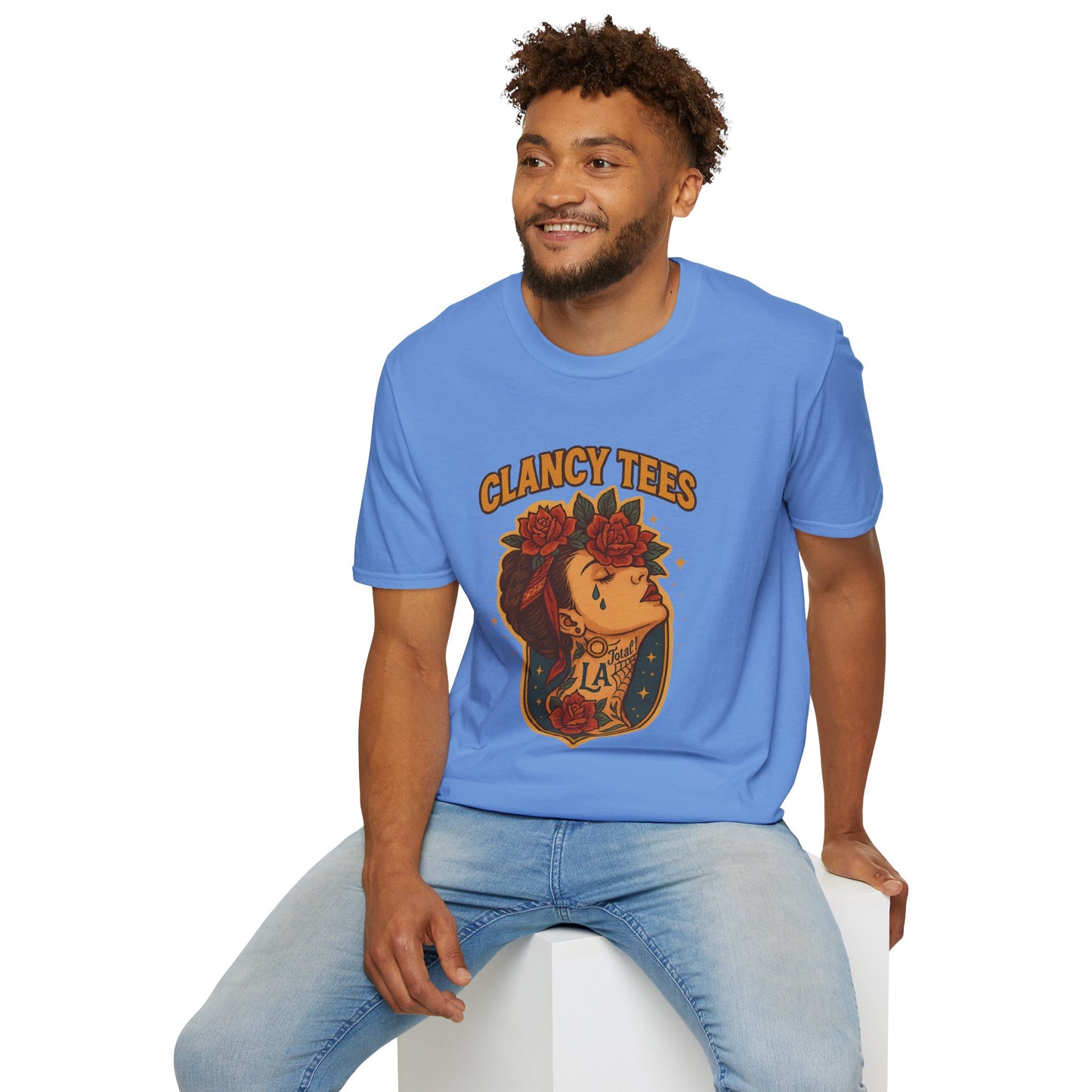 Unisex Tattoo Graphic Tee with Floral Design, Casual Everyday Wear, Gift for Friends, Fashionable Lounge Top, Cute Summer Shirt