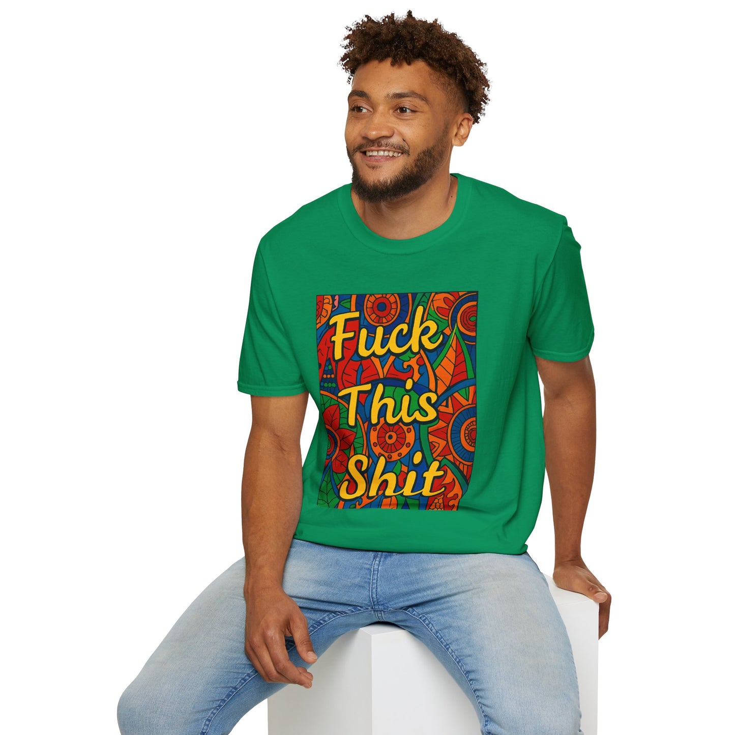 Vibrant Statement Tee - "Fuck This Shit" Unisex Softstyle T-Shirt, Casual Wear, Gift for Friends, Fun Graphic Shirt, Bold Expression