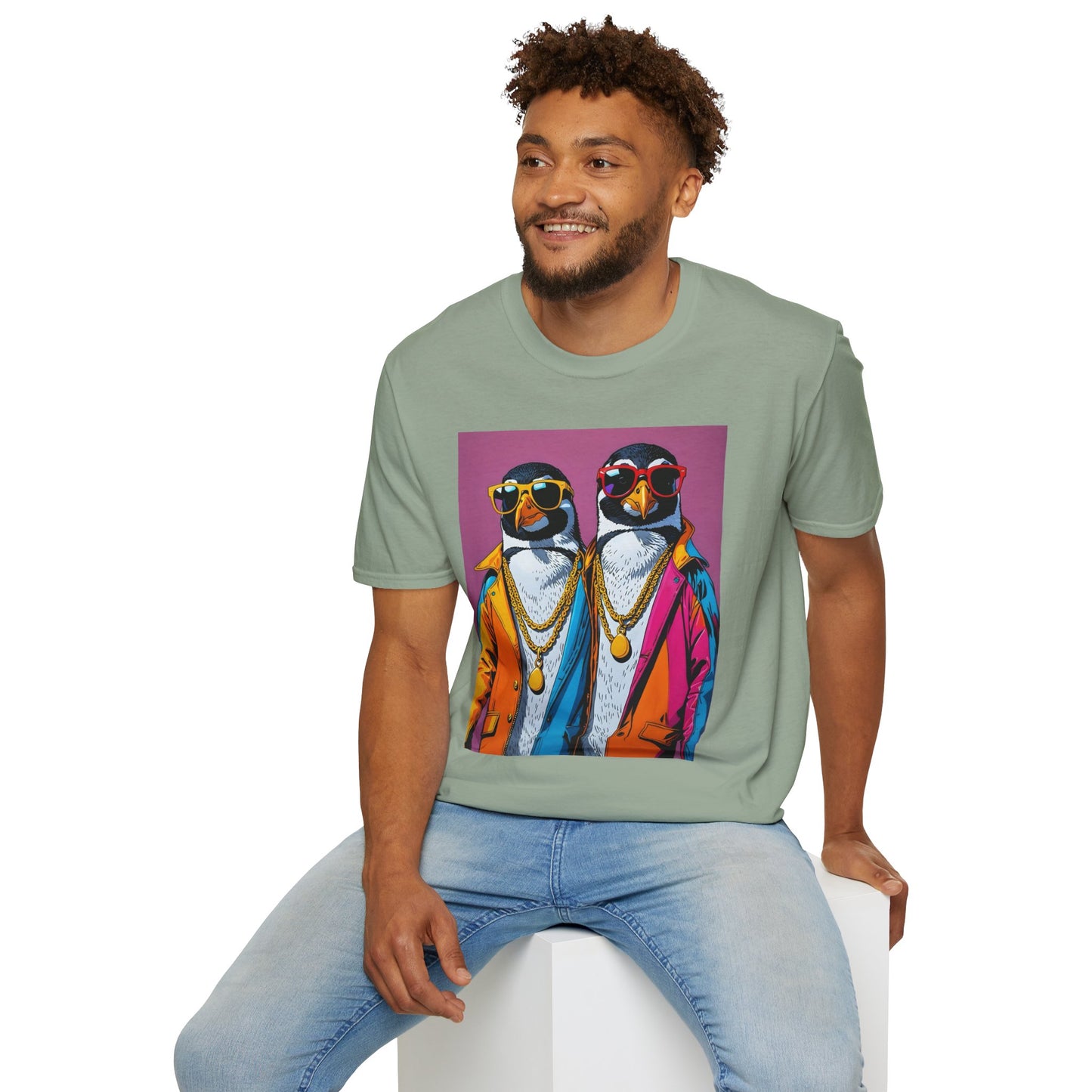 Cool Penguin Shirt – Funny Hip Hop Penguin Graphic Tee – Gift for Animal Lovers, Streetwear Fans, and People Who Stay Icy Year-Round