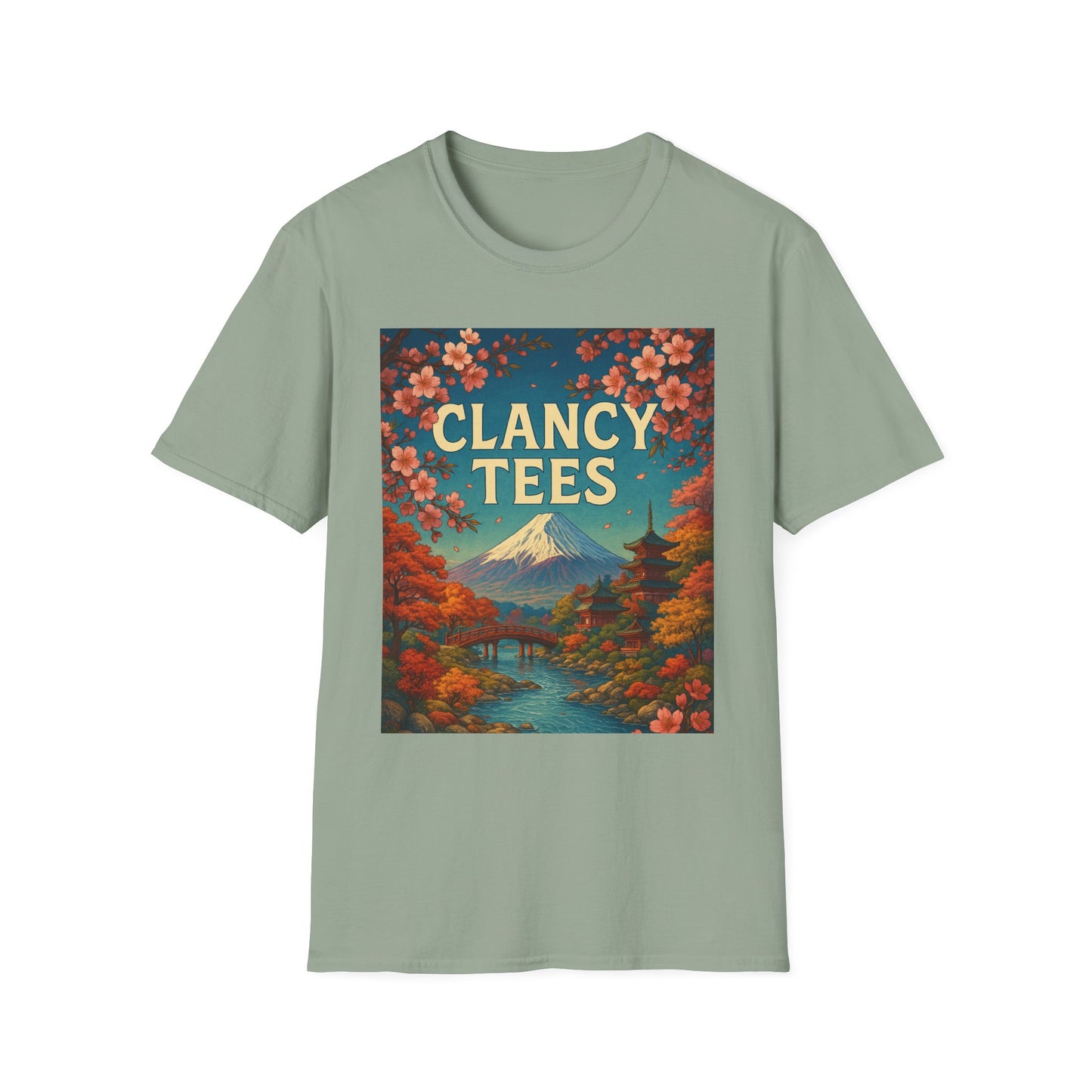 Clancy Tees Unisex Softstyle T-Shirt - Japanese Landscape Design, Gift for Nature Lovers, Vintage Aesthetic Tee, Casual Wear, Art [...]