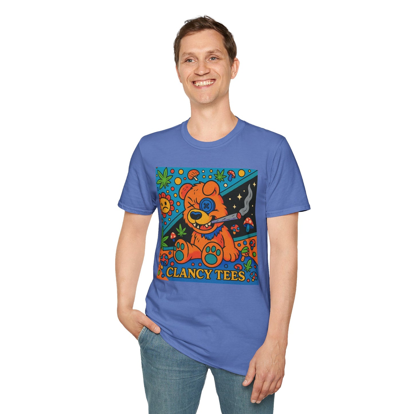 Vibrant Animal Graphic T-Shirt, Casual Tee for Pet Lovers, 420 Friendly Gift, Retro Style, Summer Wear, Fun Everyday Top