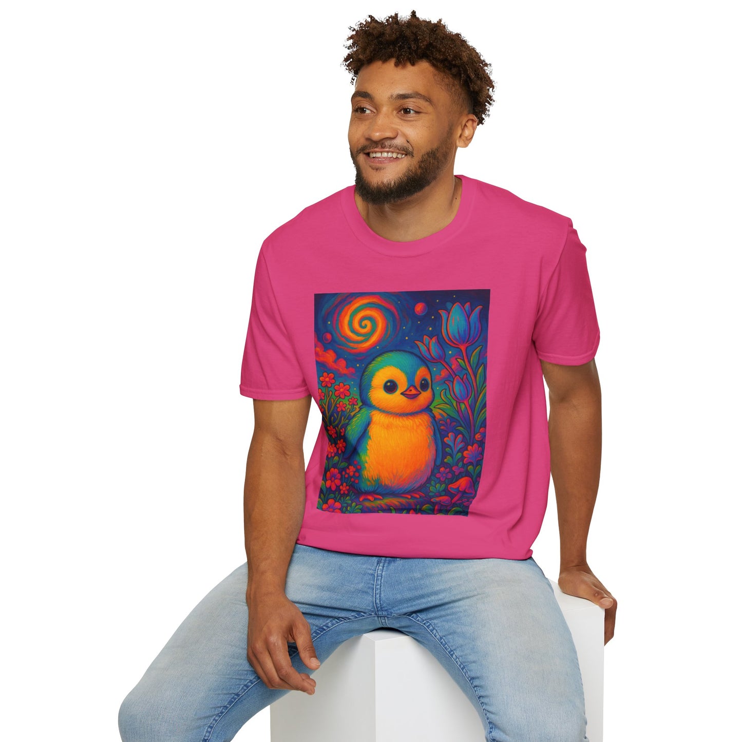 Psychedelic Baby Penguin T-Shirt – Trippy Cute Animal Tee – Gift for Penguin Lovers – Groovy Nature Shirt for Weirdos, Hippies, and Art Freaks