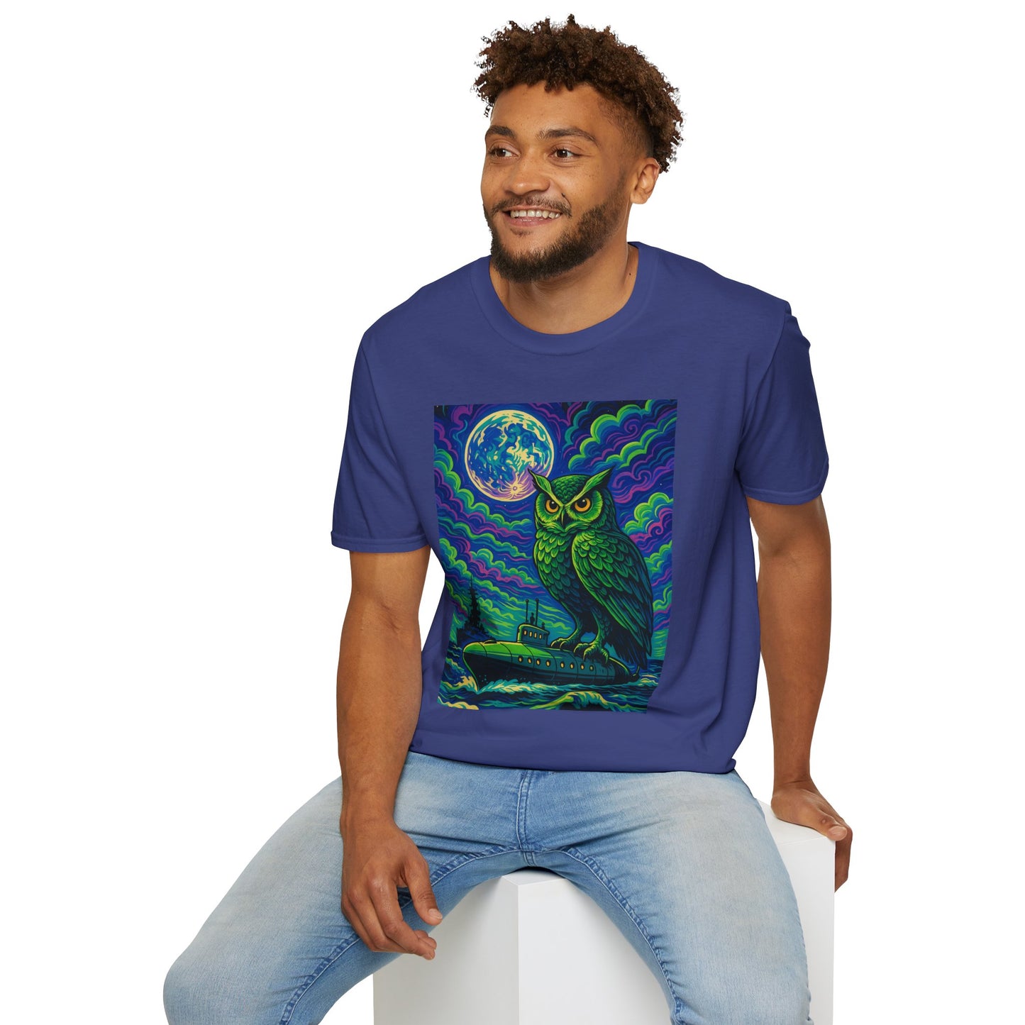 Psychedelic Owl T-Shirt – Trippy Moonlight Animal Tee – Gift for Night Owls, Nature Lovers, Surreal Art Fans & Creatures of the Cosmic Forest
