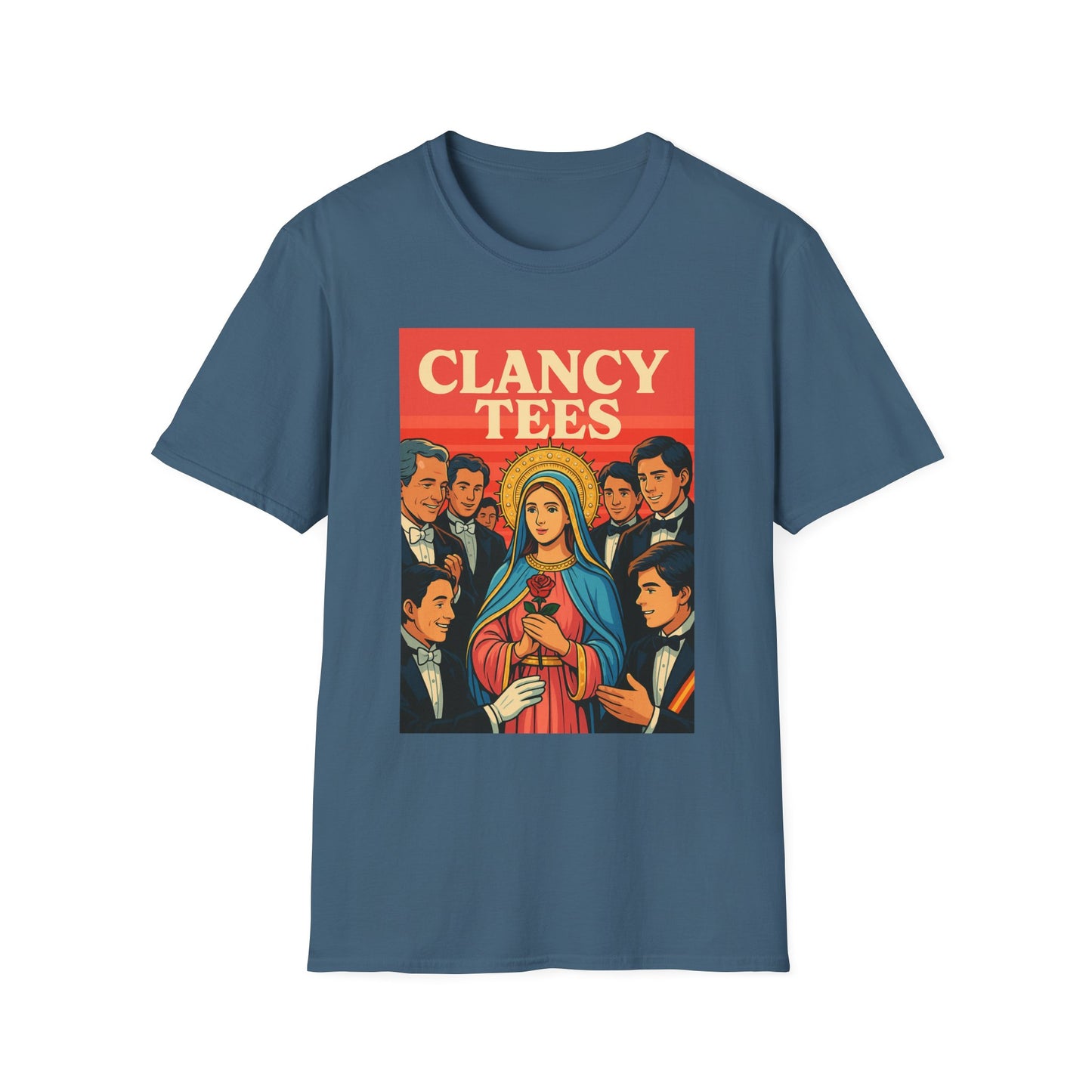 Vintage Virgin Mary Graphic T-Shirt, Softstyle Madonna Tee for Casual Wear, Perfect Gift for Holidays, Retro Clothing, Unisex Tees