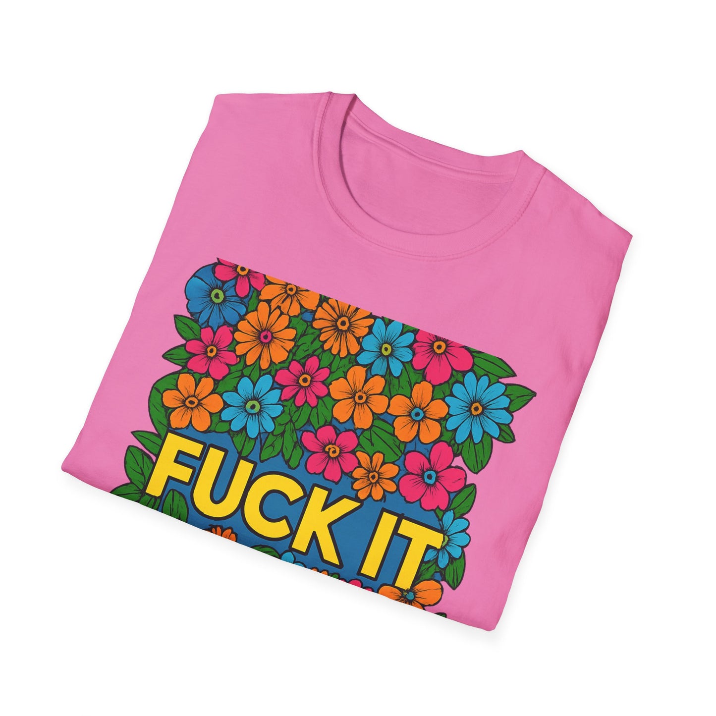 Colorful Floral Graphic T-Shirt, Casual Wear, Gift for Friends, Relaxed Style, Summer Outfit, Fun Statement Tee