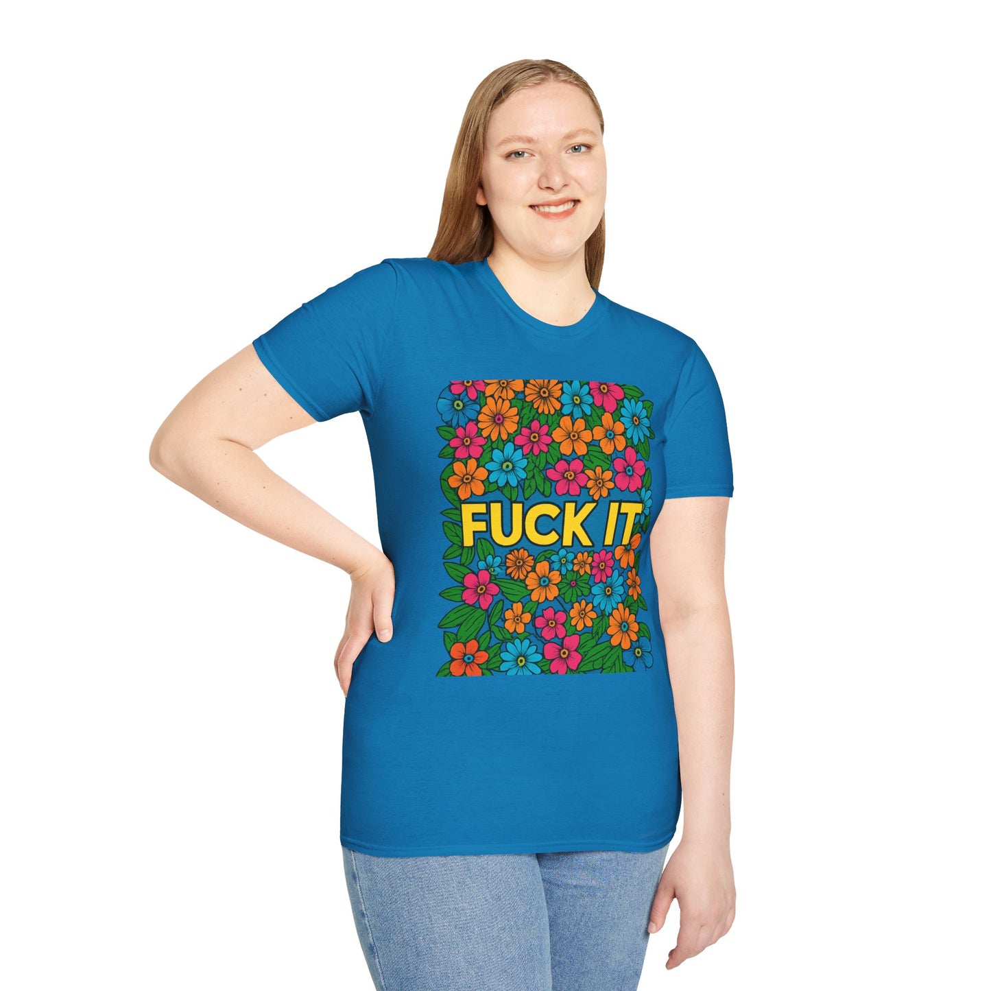 Colorful Floral Graphic T-Shirt, Casual Wear, Gift for Friends, Relaxed Style, Summer Outfit, Fun Statement Tee