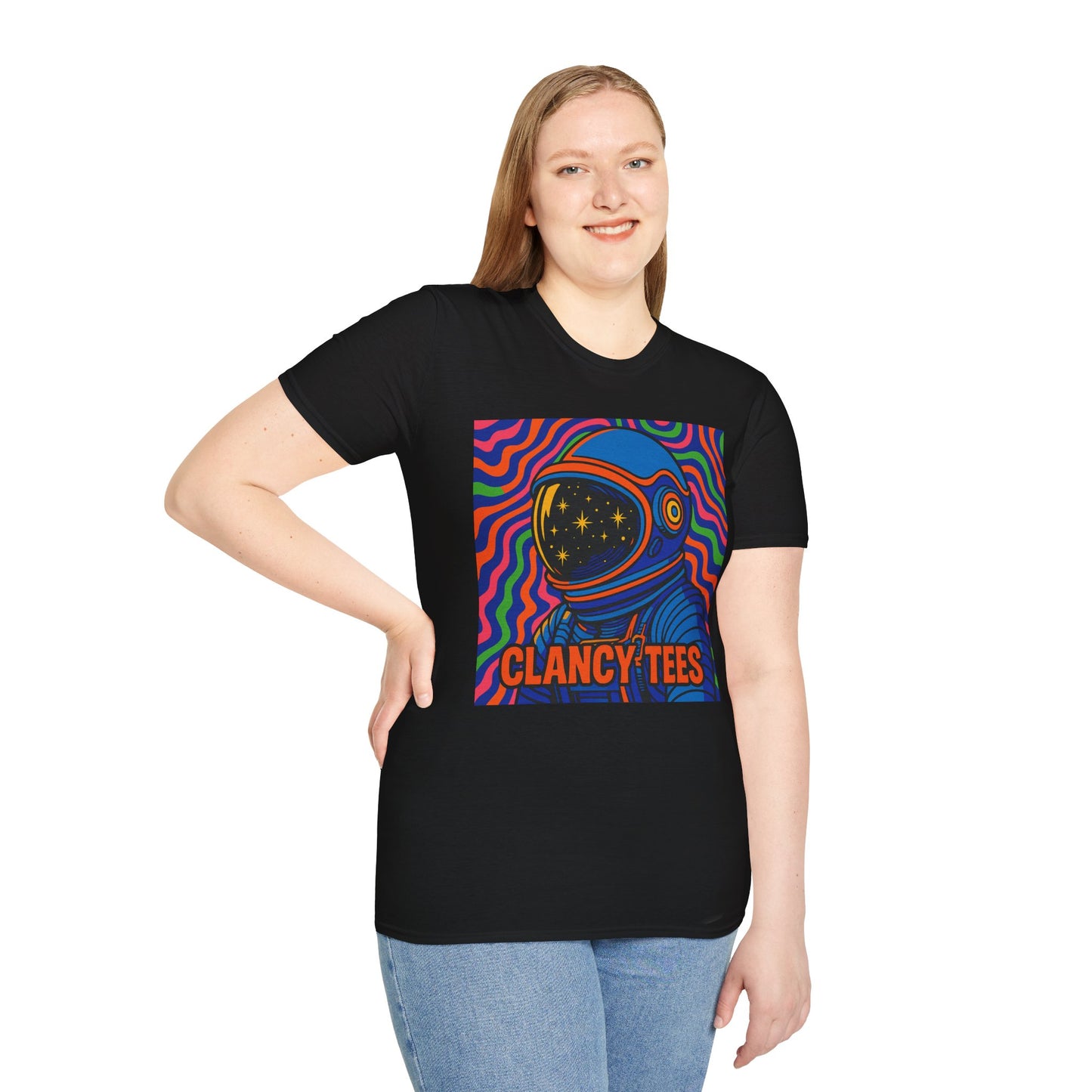 Cosmic Astronaut T-Shirt - Unisex Softstyle Tee, Space Lover Gift, Retro Vibes, Festival Wear, Graphic Tee