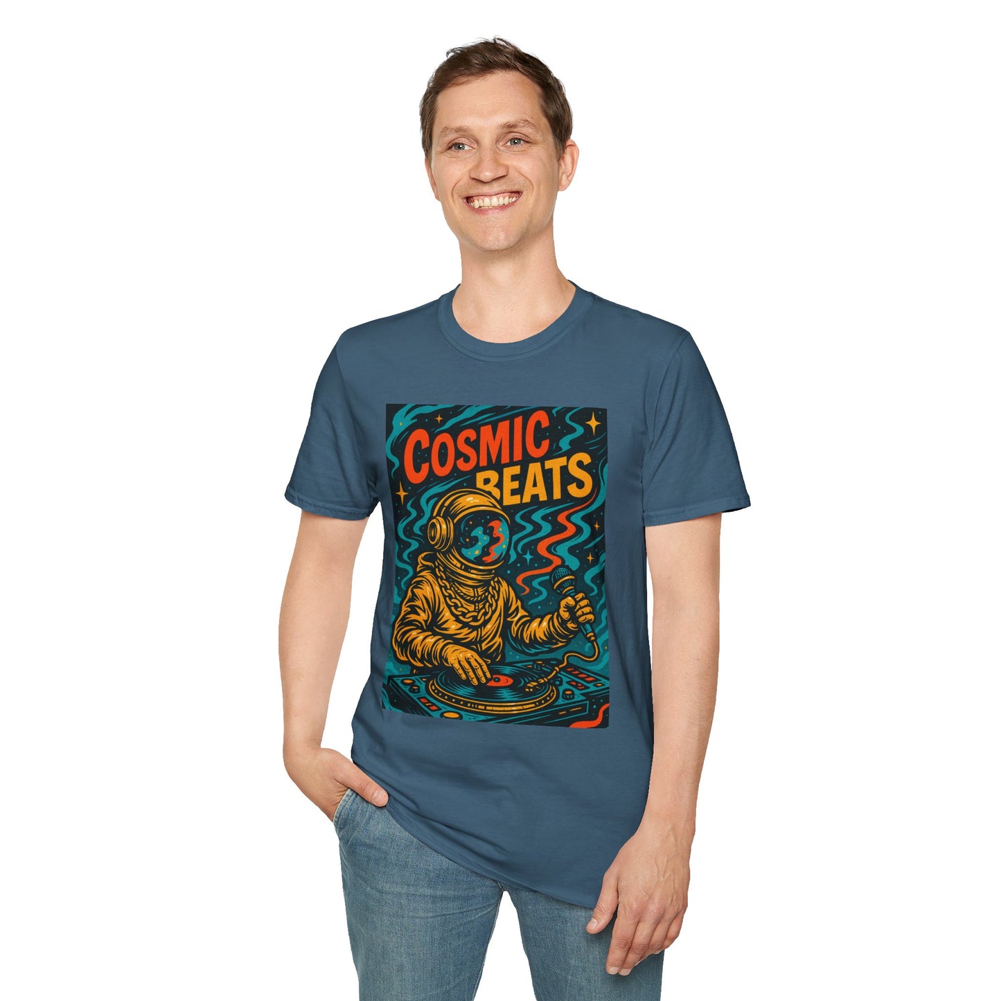 Astronaut DJ Shirt Cosmic Beats Tee Space Music Graphic Gift for EDM Lovers