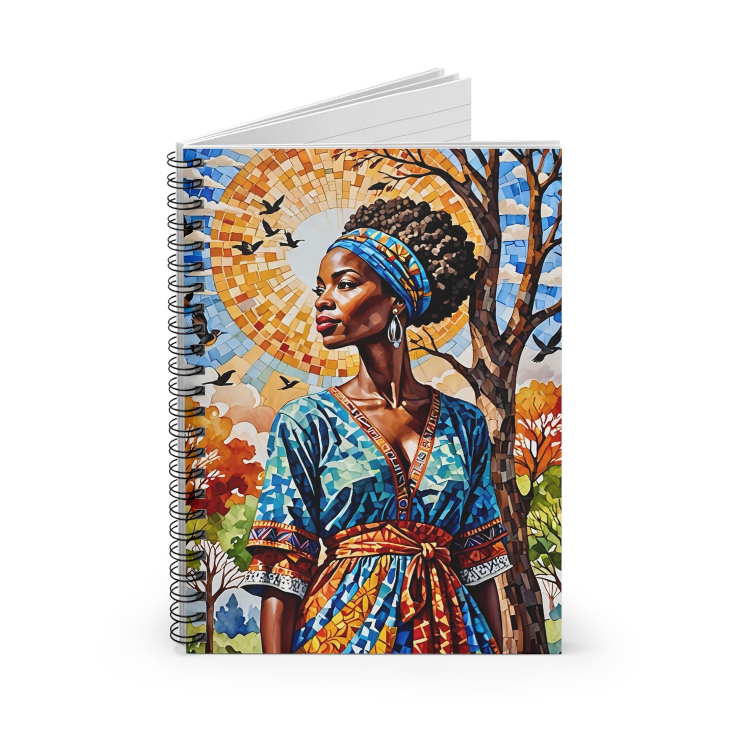 Afrocentric Spiral Notebook Ruled Line Journal Gift for Students and Writers