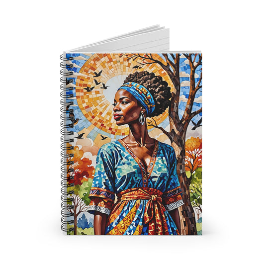 Afrocentric Spiral Notebook Ruled Line Journal Gift for Students and Writers