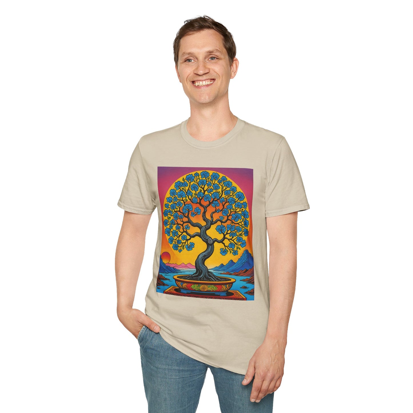 Spiritual Tree Graphic T-Shirt | Unisex Softstyle Tee | Nature Lover Gift | Bohemian Apparel | Yoga Shirt | Eco-Friendly Clothing | Art Tee
