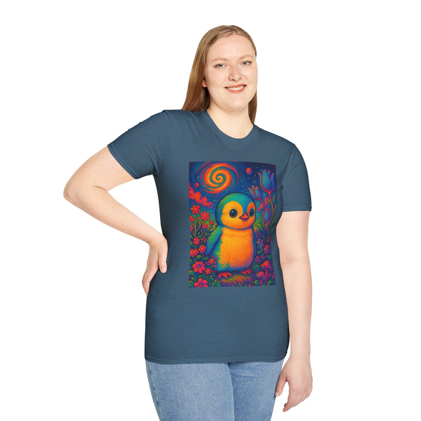 Psychedelic Baby Penguin T-Shirt – Trippy Cute Animal Tee – Gift for Penguin Lovers – Groovy Nature Shirt for Weirdos, Hippies, and Art Freaks