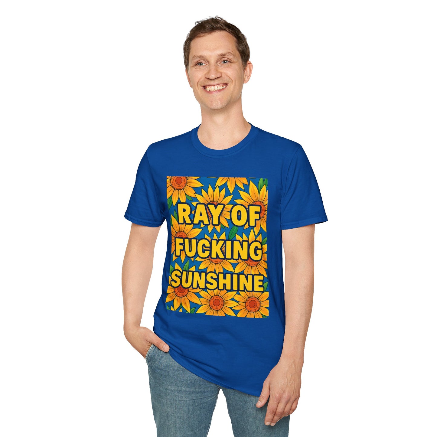 Cheerful Graphic Tee: "Ray of Fucking Sunshine" Unisex Softstyle T-Shirt | Gift for Friends, Casual Wear, Summer Vibes, Birthday Gift, [...]
