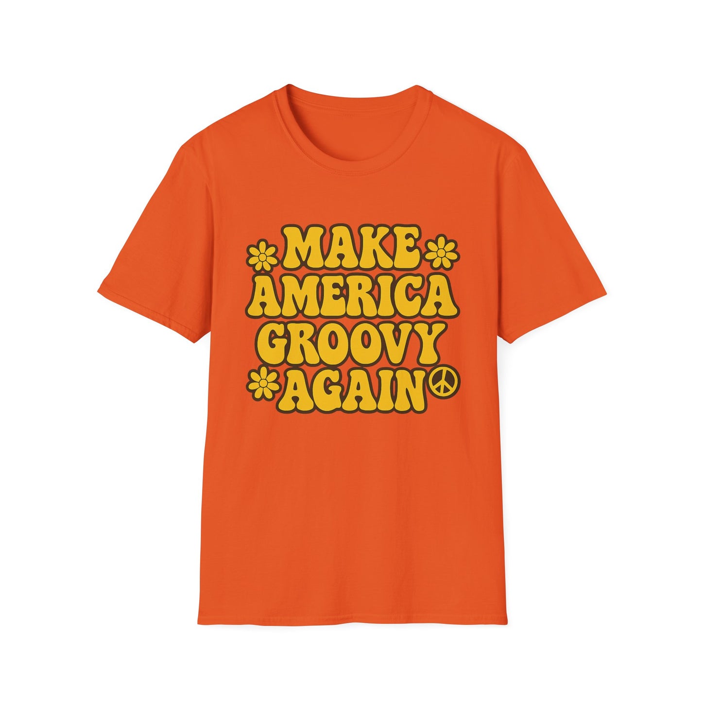 Make America Groovy Again Shirt – Funny Retro Hippie Tee with Peace Sign – Gift for Old Souls, Vintage Lovers, Flower Child Friends