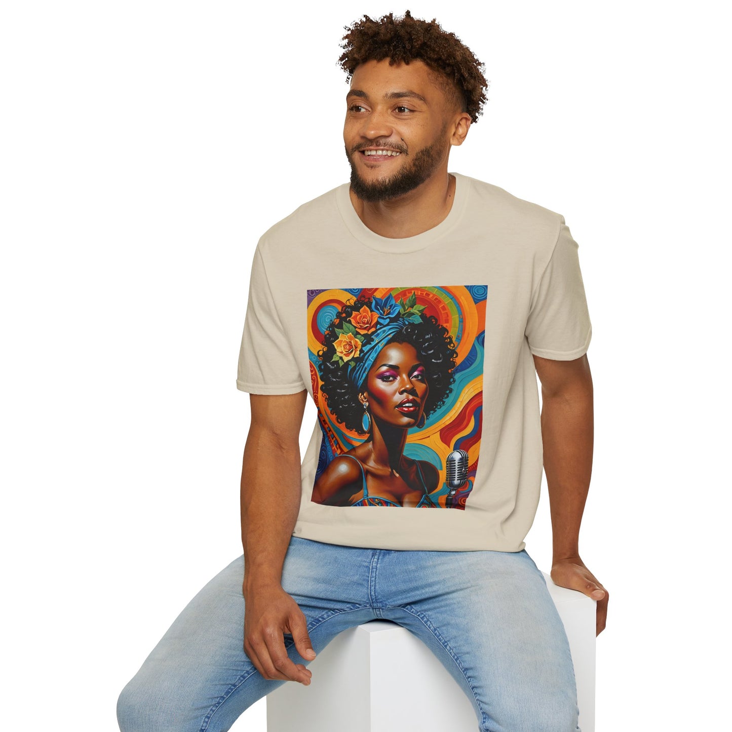 Afrofuturist Soul Singer T Shirt Cosmic Jazz Graphic Tee Retro Funk Fashion Music Artwork Top Gift for Soul Fans