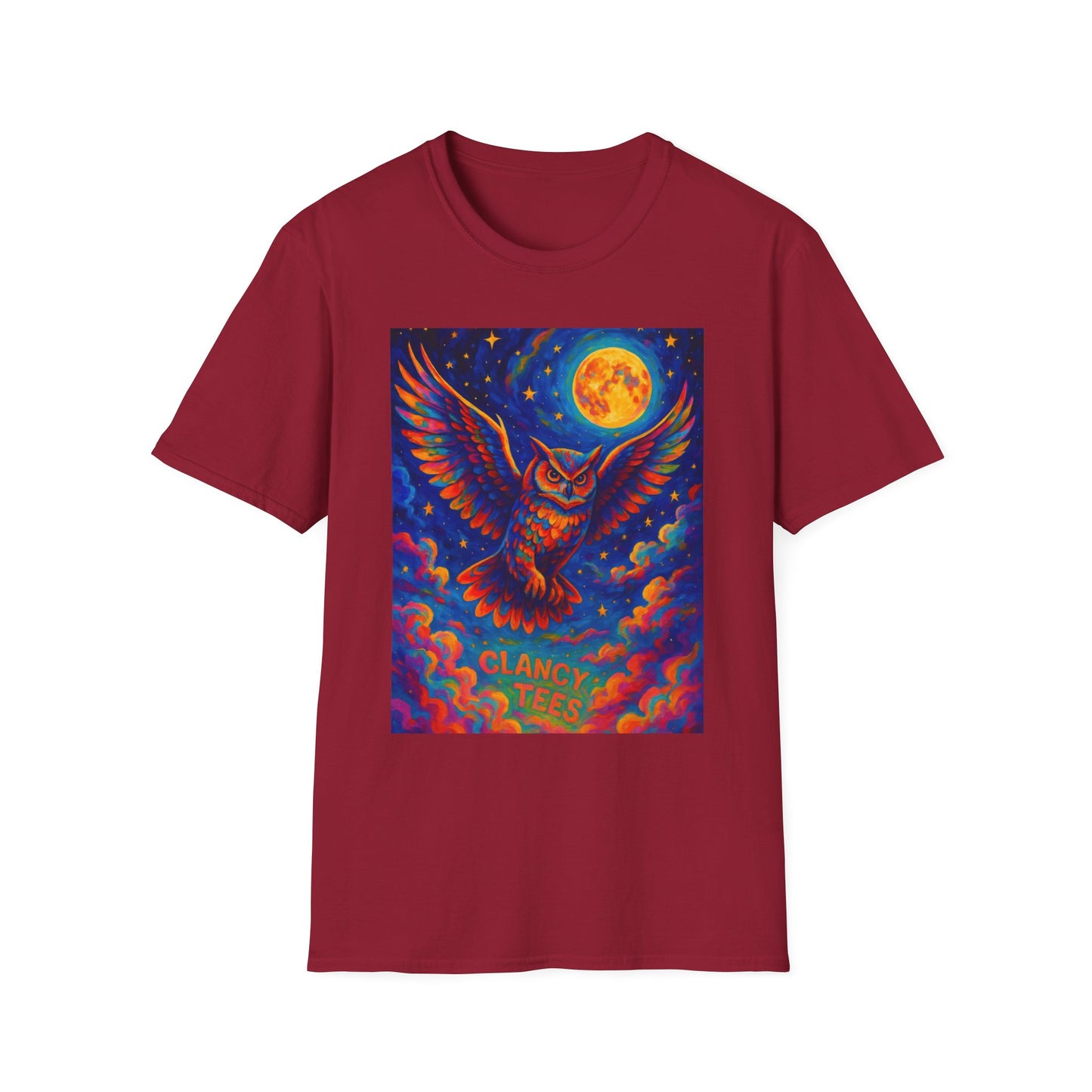 Psychedelic Owl T-Shirt Trippy Full Moon Graphic Tee | Surreal Bird Aesthetic Shirt | Gift for Dreamers and Night Owls | Bold Fantasy Art Top
