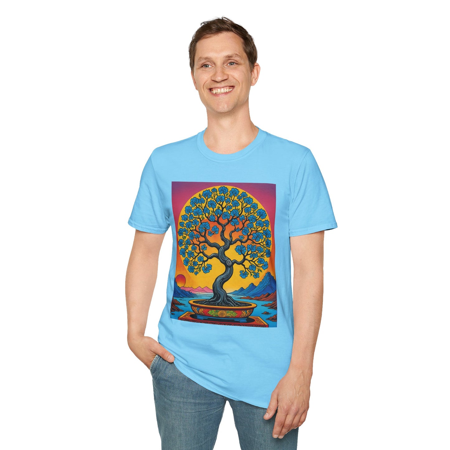 Spiritual Tree Graphic T-Shirt | Unisex Softstyle Tee | Nature Lover Gift | Bohemian Apparel | Yoga Shirt | Eco-Friendly Clothing | Art Tee