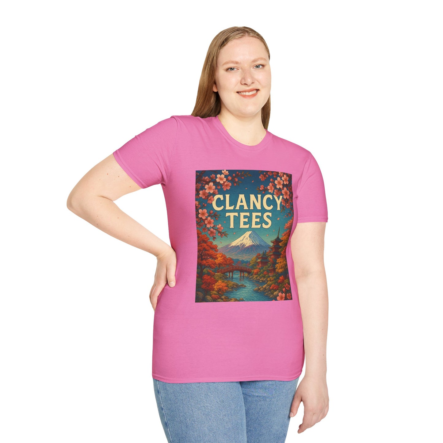 Clancy Tees Unisex Softstyle T-Shirt - Japanese Landscape Design, Gift for Nature Lovers, Vintage Aesthetic Tee, Casual Wear, Art [...]