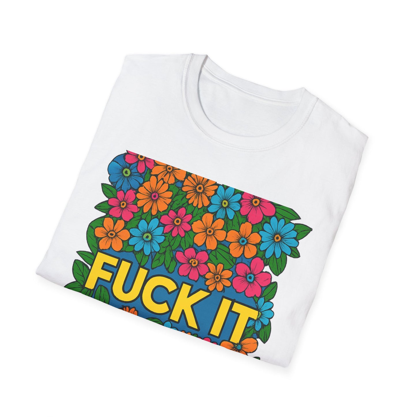 Colorful Floral Graphic T-Shirt, Casual Wear, Gift for Friends, Relaxed Style, Summer Outfit, Fun Statement Tee