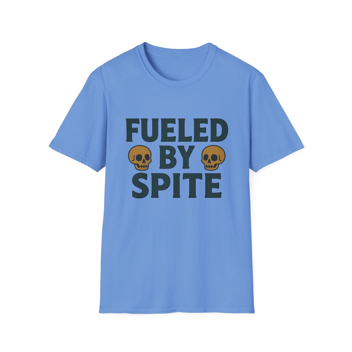 Fueled by Spite Unisex Softstyle T-Shirt, Funny Graphic Tee, Goth Aesthetic Shirt, Gifts for Spiteful Friends, Casual Wear