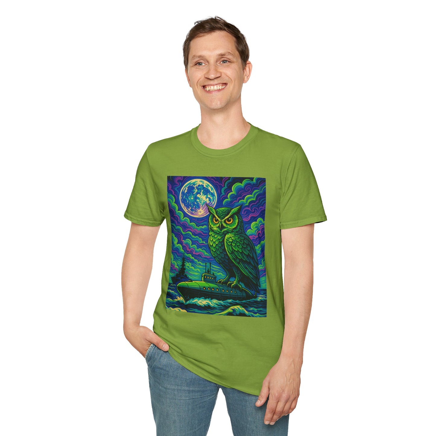 Psychedelic Owl T-Shirt – Trippy Moonlight Animal Tee – Gift for Night Owls, Nature Lovers, Surreal Art Fans & Creatures of the Cosmic Forest