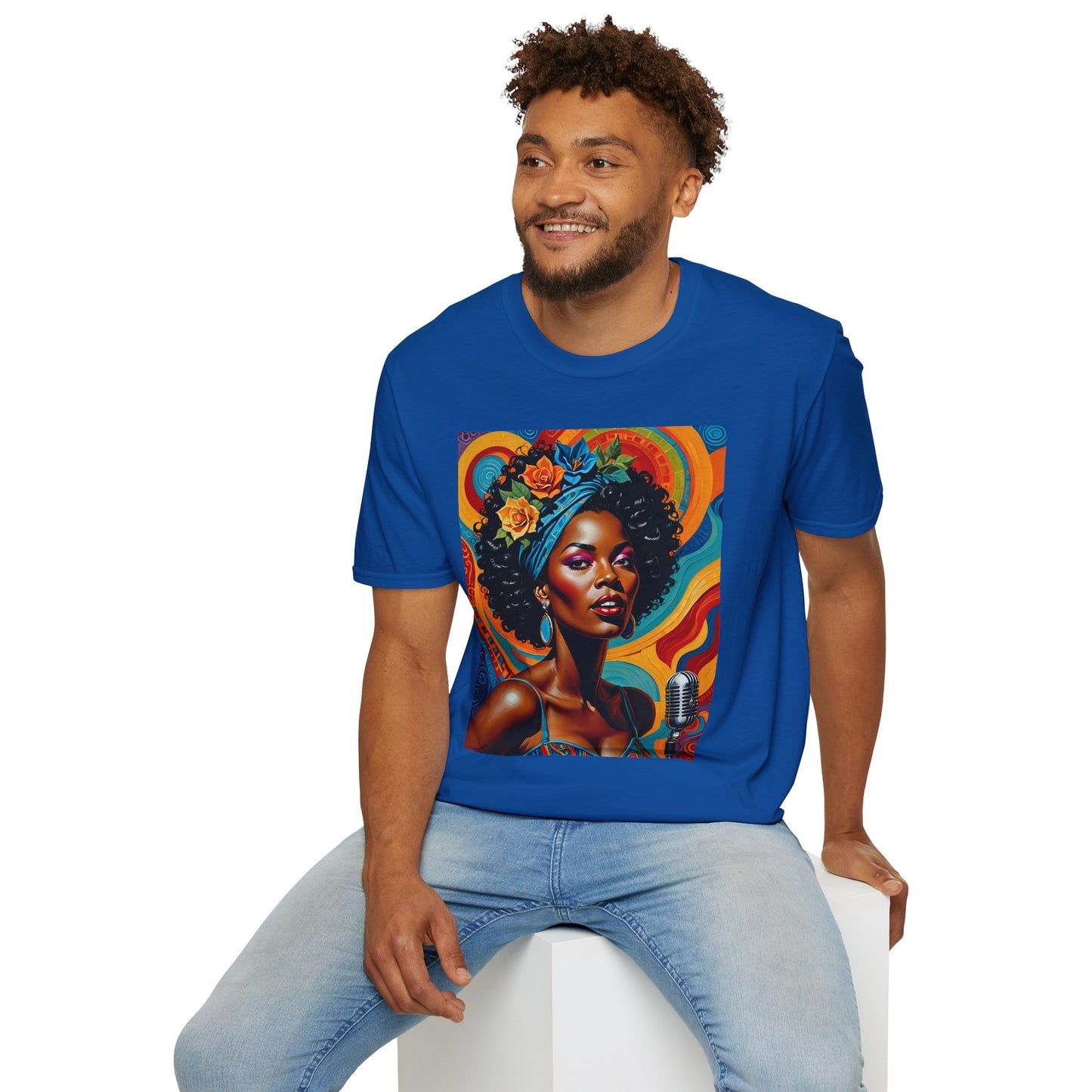 Afrofuturist Soul Singer T Shirt Cosmic Jazz Graphic Tee Retro Funk Fashion Music Artwork Top Gift for Soul Fans