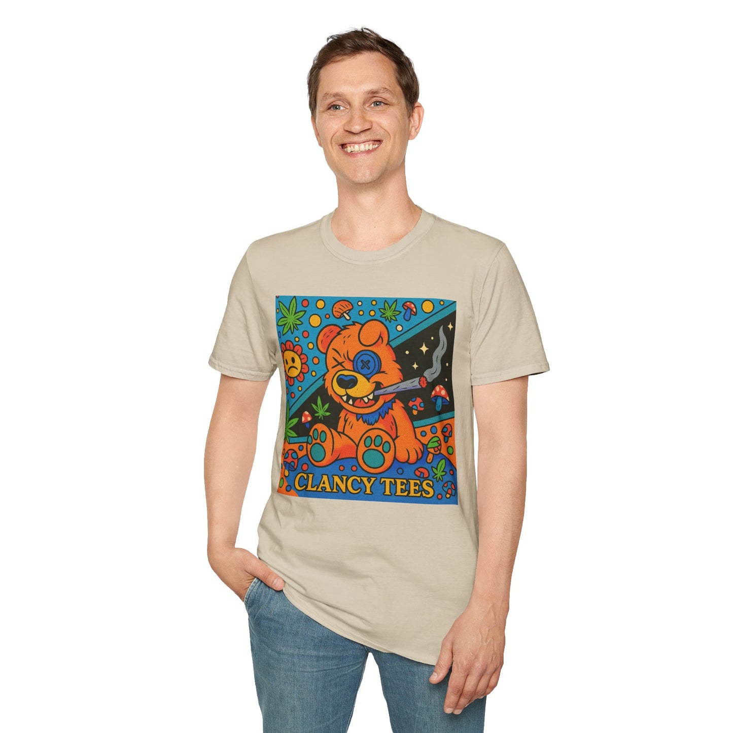 Vibrant Animal Graphic T-Shirt, Casual Tee for Pet Lovers, 420 Friendly Gift, Retro Style, Summer Wear, Fun Everyday Top