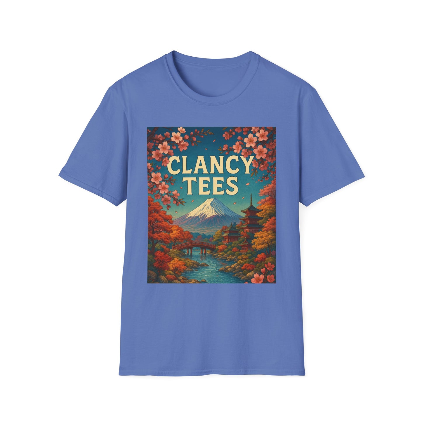 Clancy Tees Unisex Softstyle T-Shirt - Japanese Landscape Design, Gift for Nature Lovers, Vintage Aesthetic Tee, Casual Wear, Art [...]
