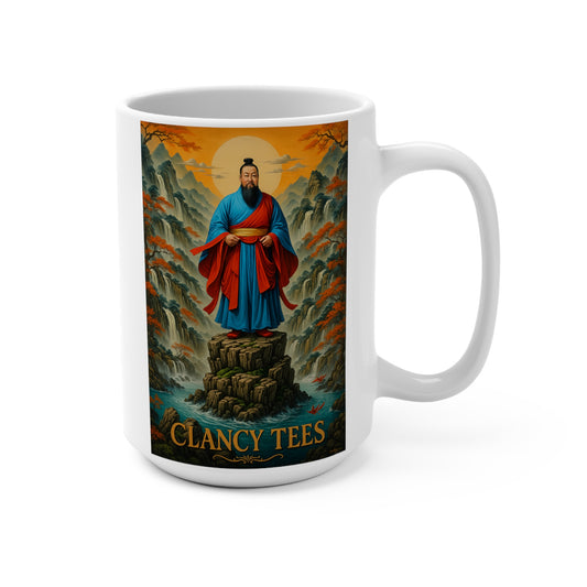 Ancient Wisdom Warrior Ceramic Mug Spiritual Samurai Artwork Coffee Cup Gift for History Lovers